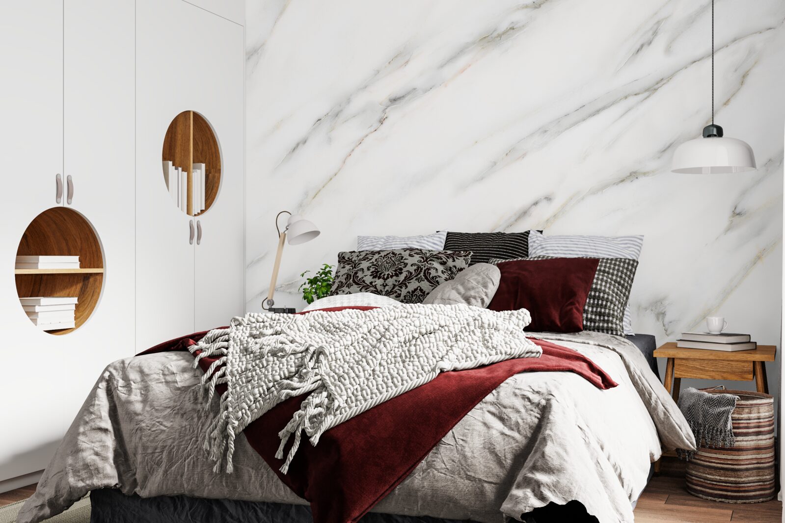 Fototapet fundal cu model de marmură albă și gri