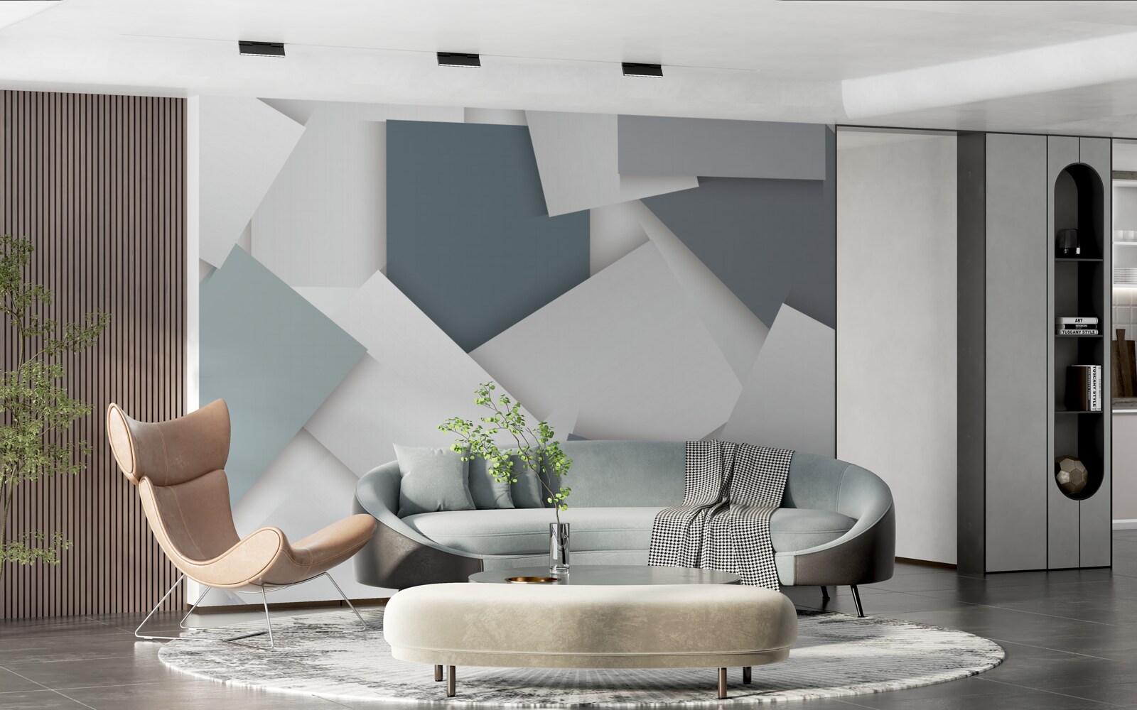 Fototapet pătratele sunt albe și gri