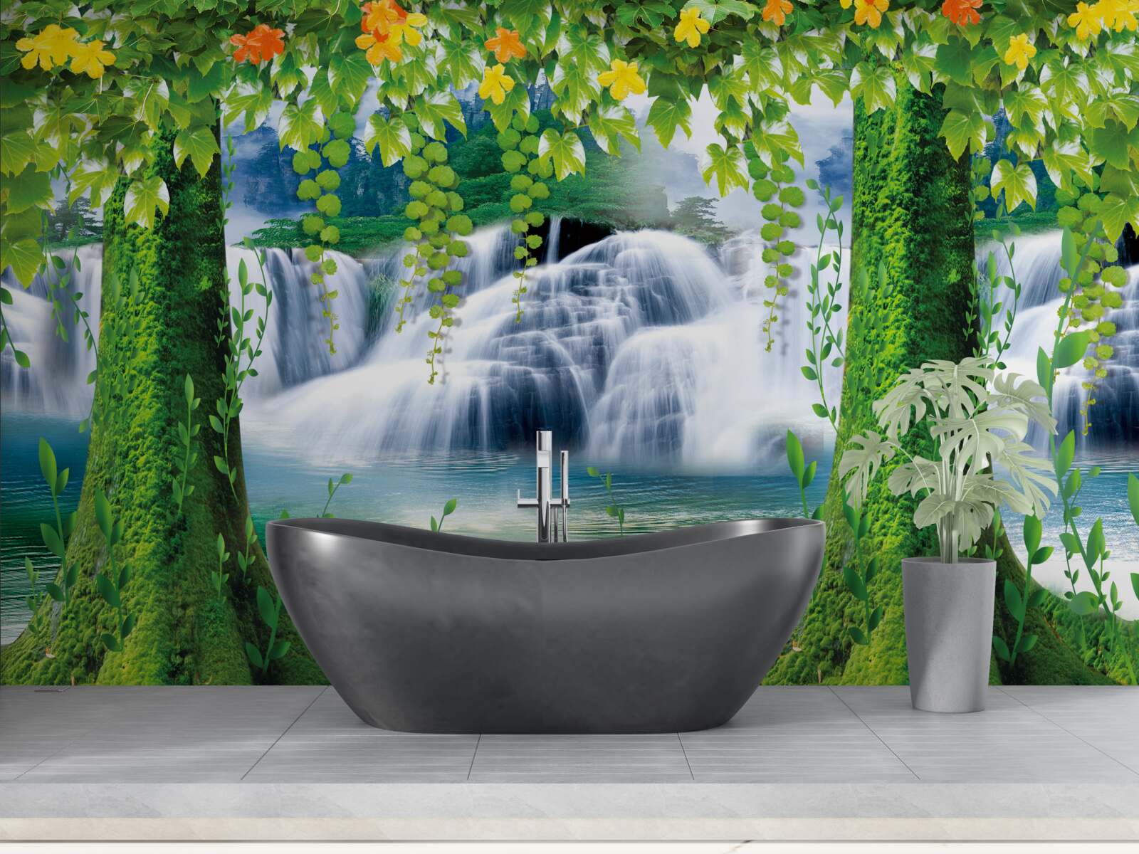 Fototapet frumoase cascade în trepte