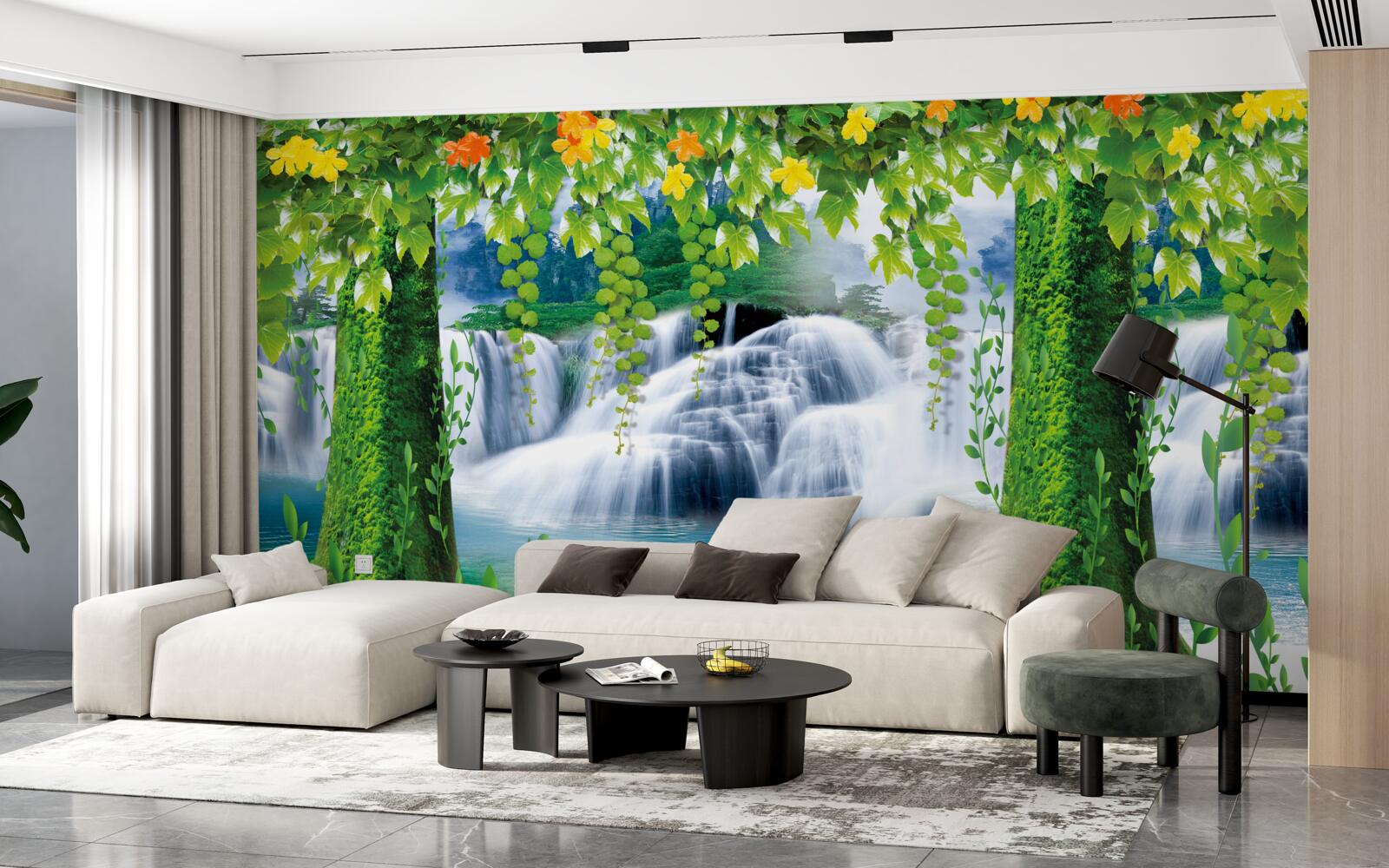 Fototapet frumoase cascade în trepte