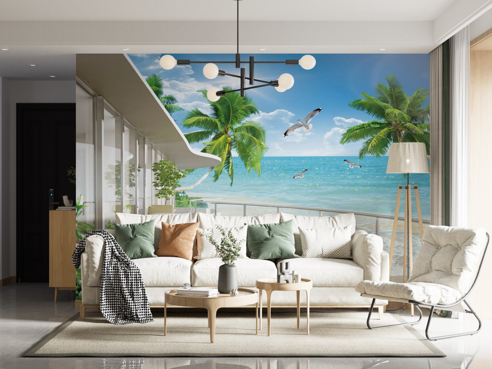 Fototapet vilă de lux lângă mare