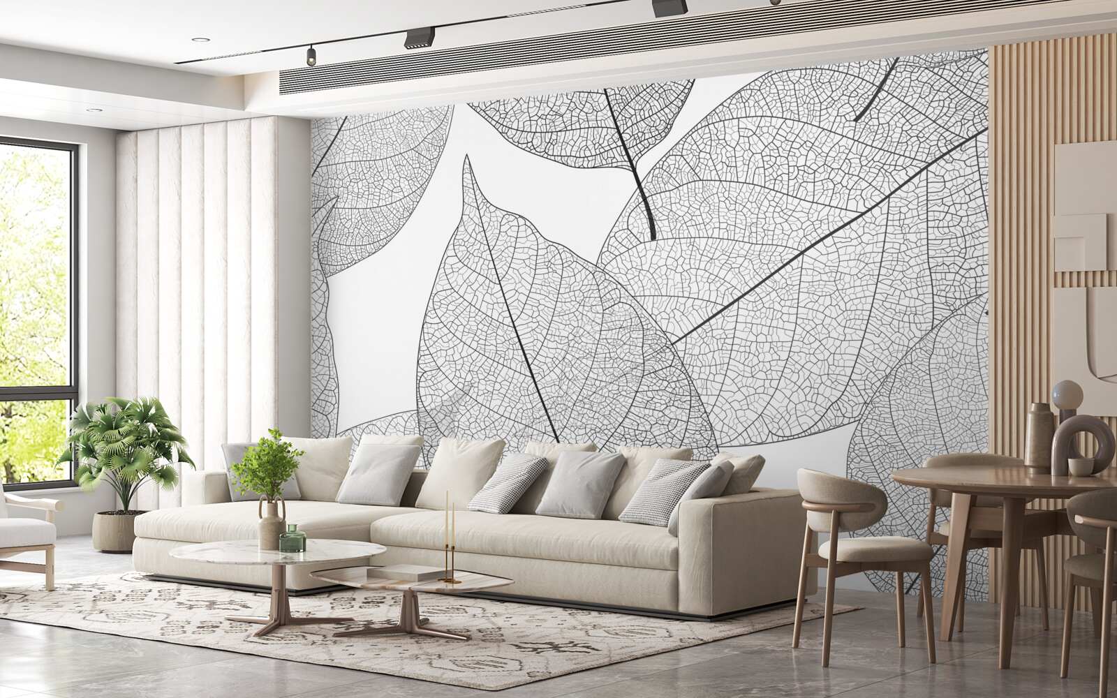 Fototapet frunze mari transparente