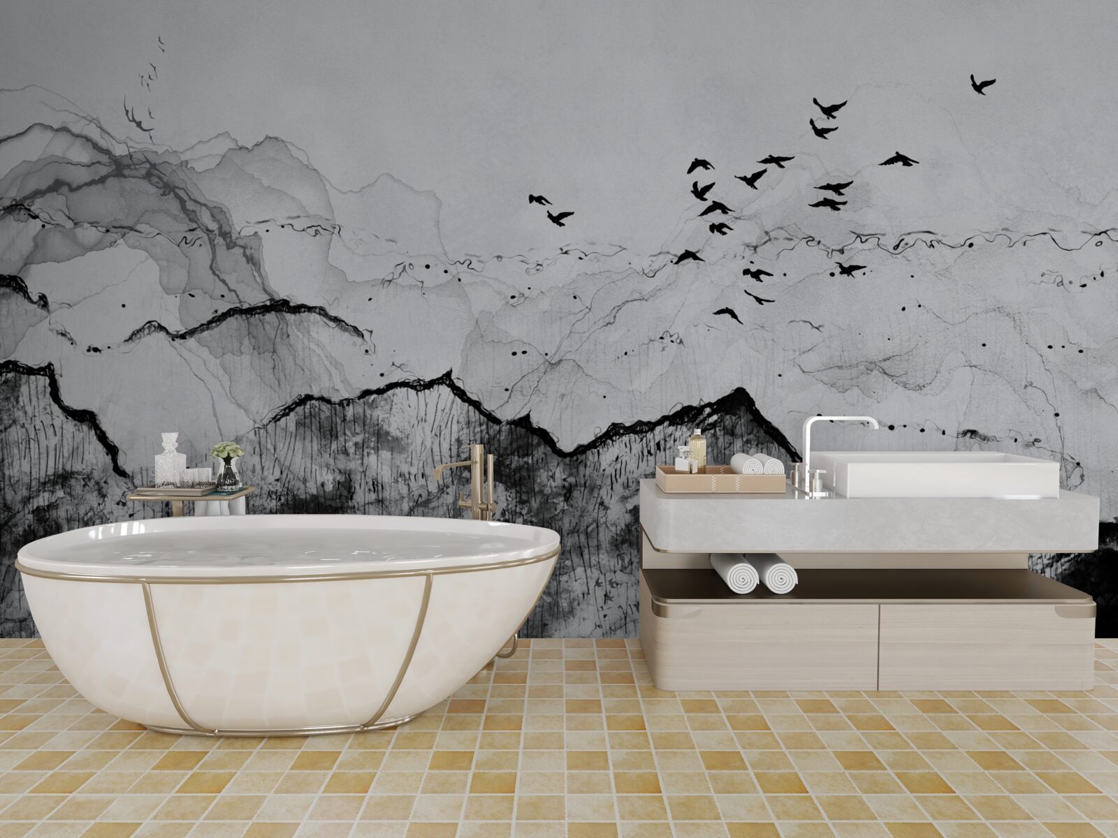 Fototapet scris cu cerneală în stil vintage