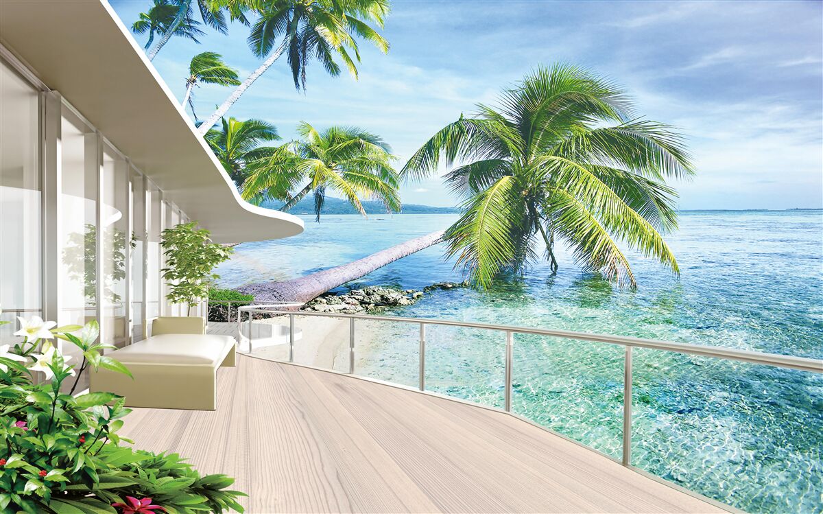 Fototapet casă în apropiere de coastă