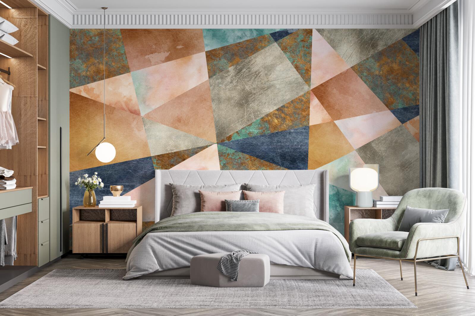 Fototapet forme geometrice în culori diferite