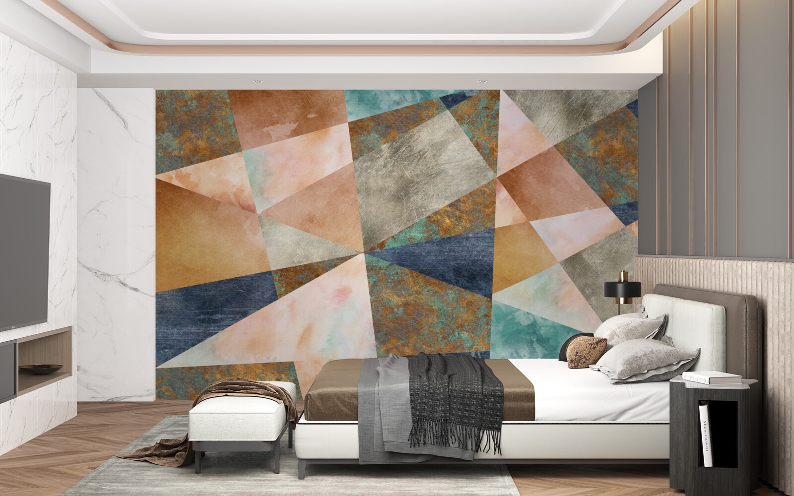 Fototapet forme geometrice în culori diferite