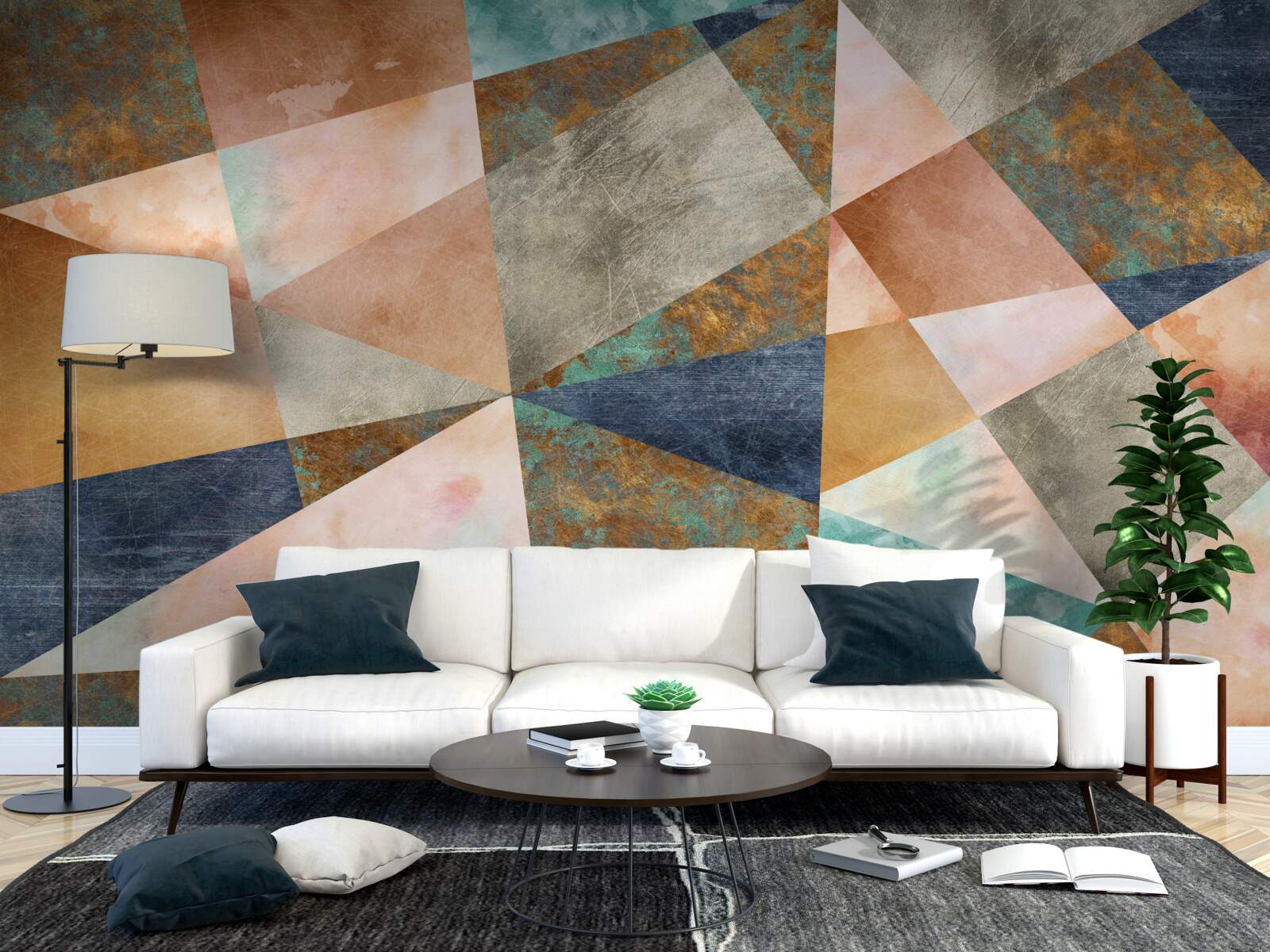 Fototapet forme geometrice în culori diferite