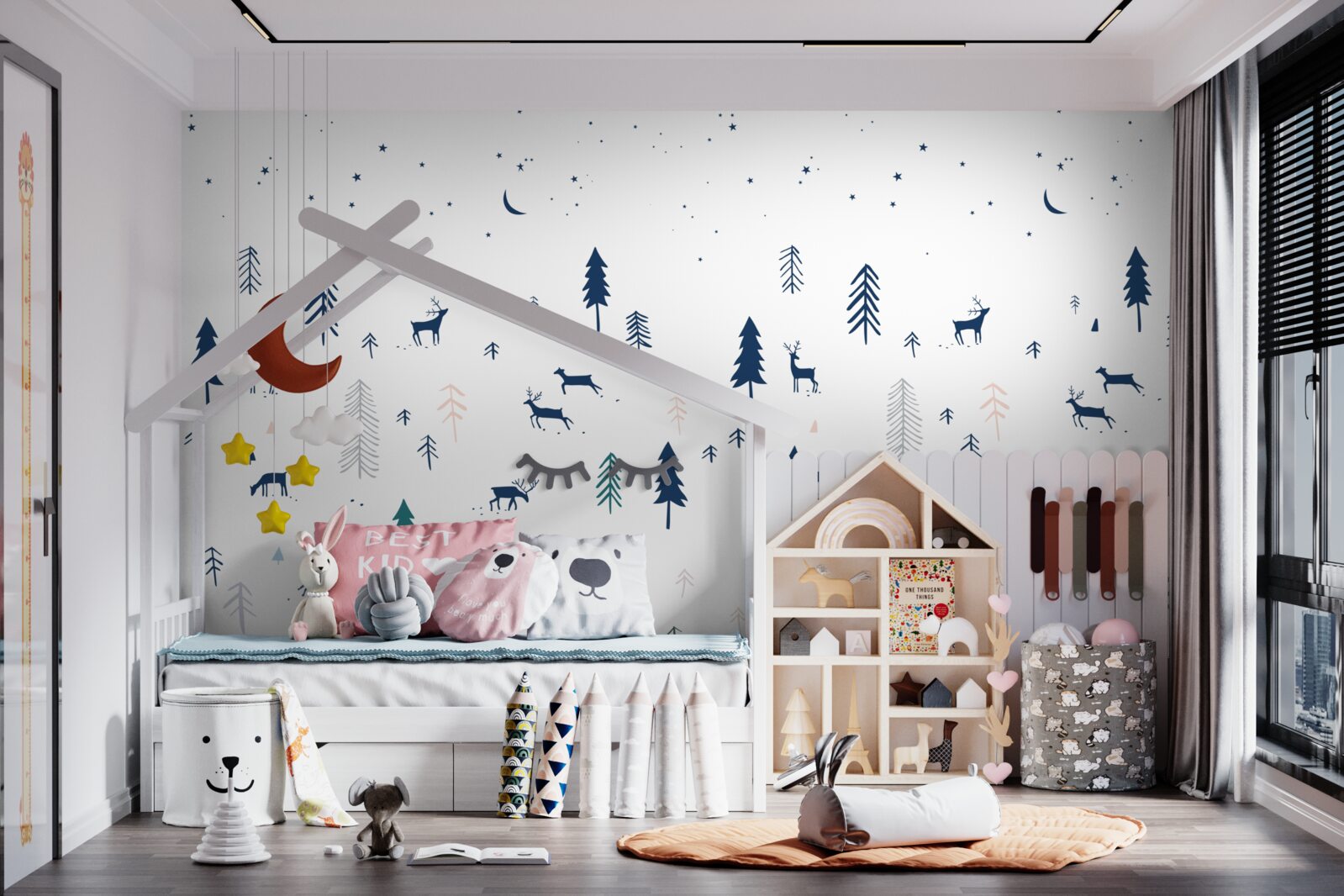 Fototapet Tapet pentru copii într-un stil minimalist