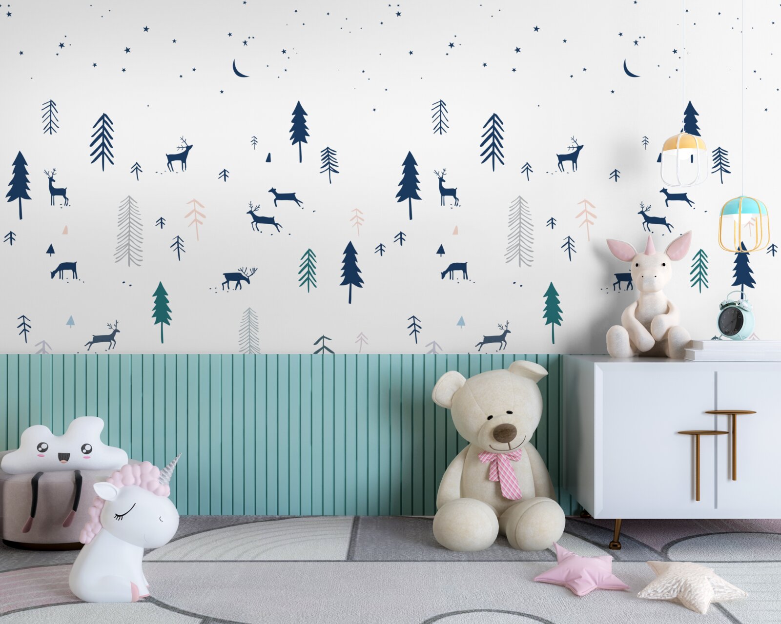 Fototapet Tapet pentru copii într-un stil minimalist