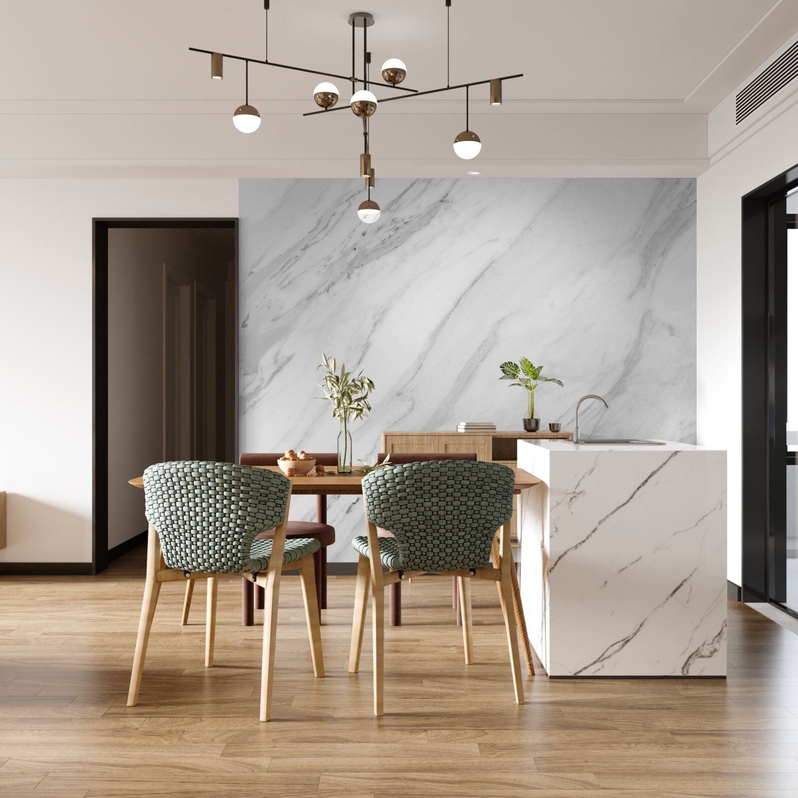 Fototapet gri alb marmură