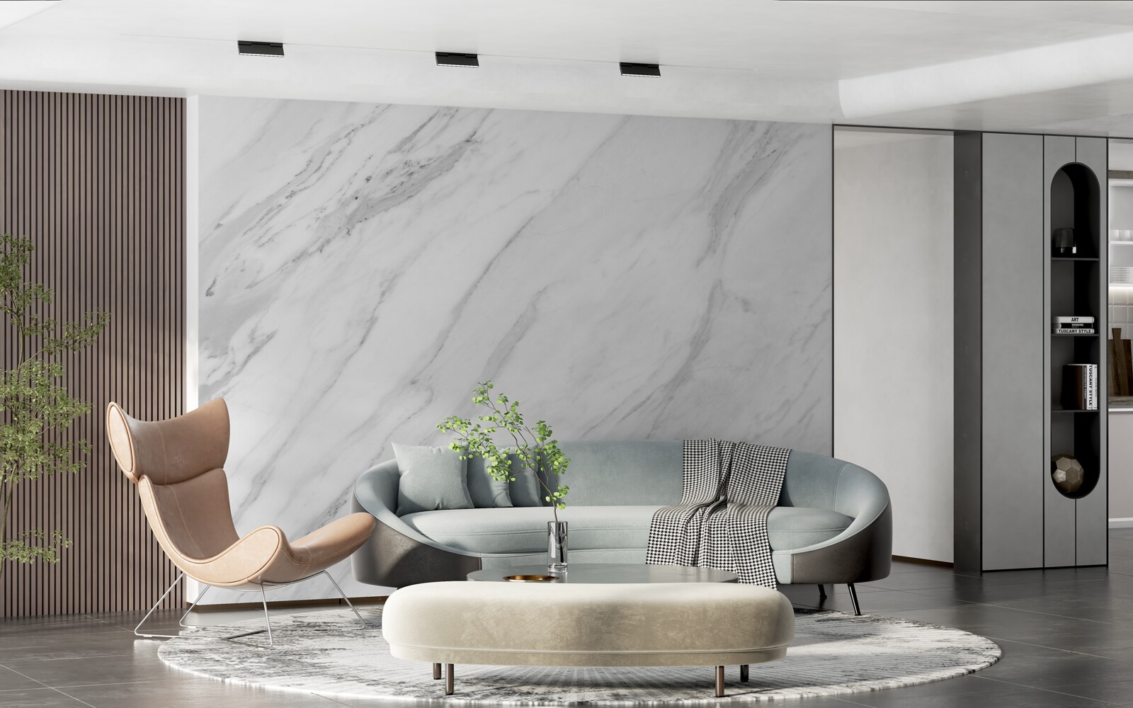 Fototapet gri alb marmură