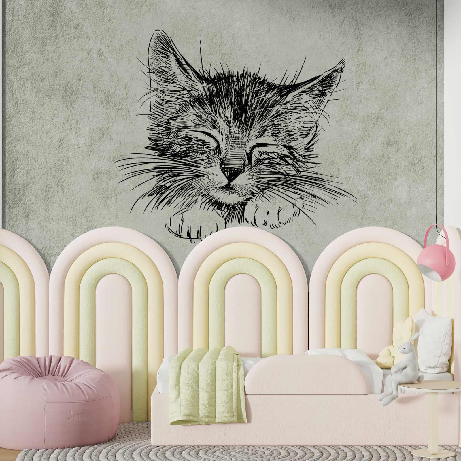 Fototapet fotografia arată o pisică cu ochii închiși