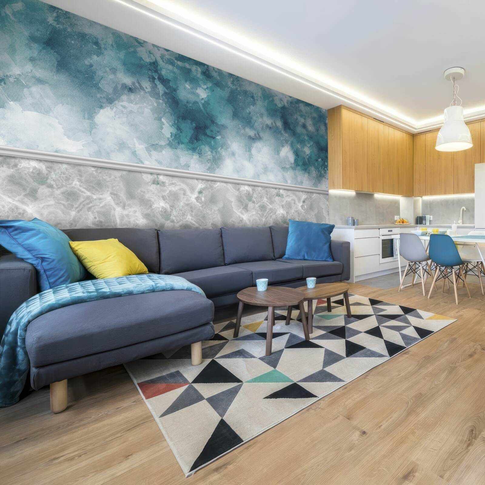 Fototapet fundal albastru cu blur