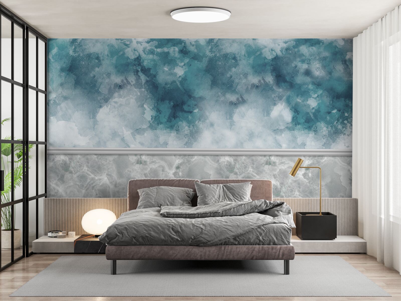 Fototapet fundal albastru cu blur