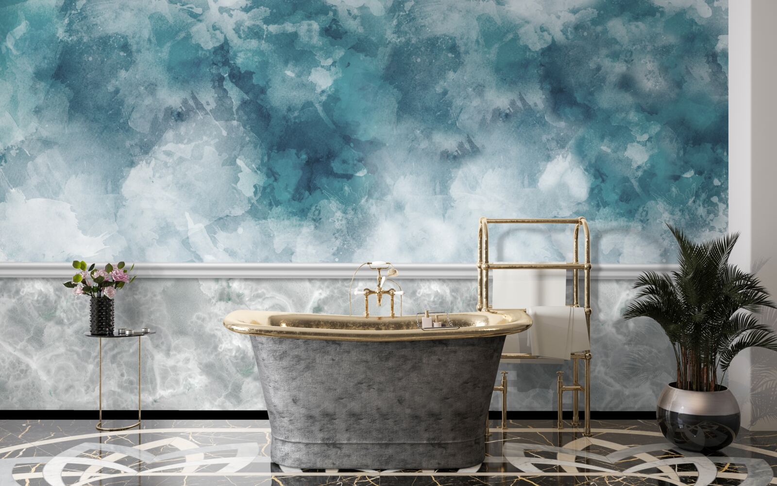 Fototapet fundal albastru cu blur