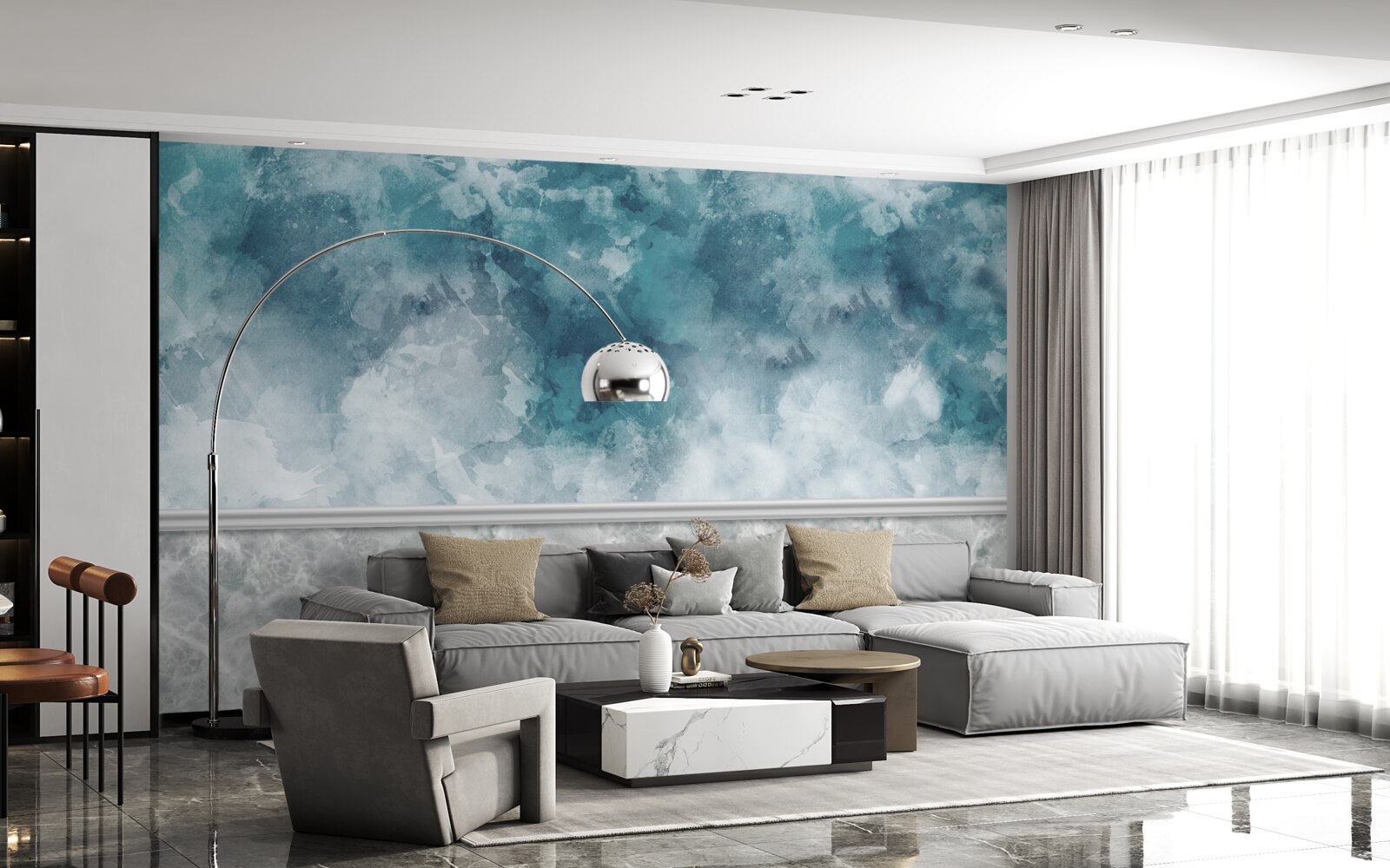 Fototapet fundal albastru cu blur