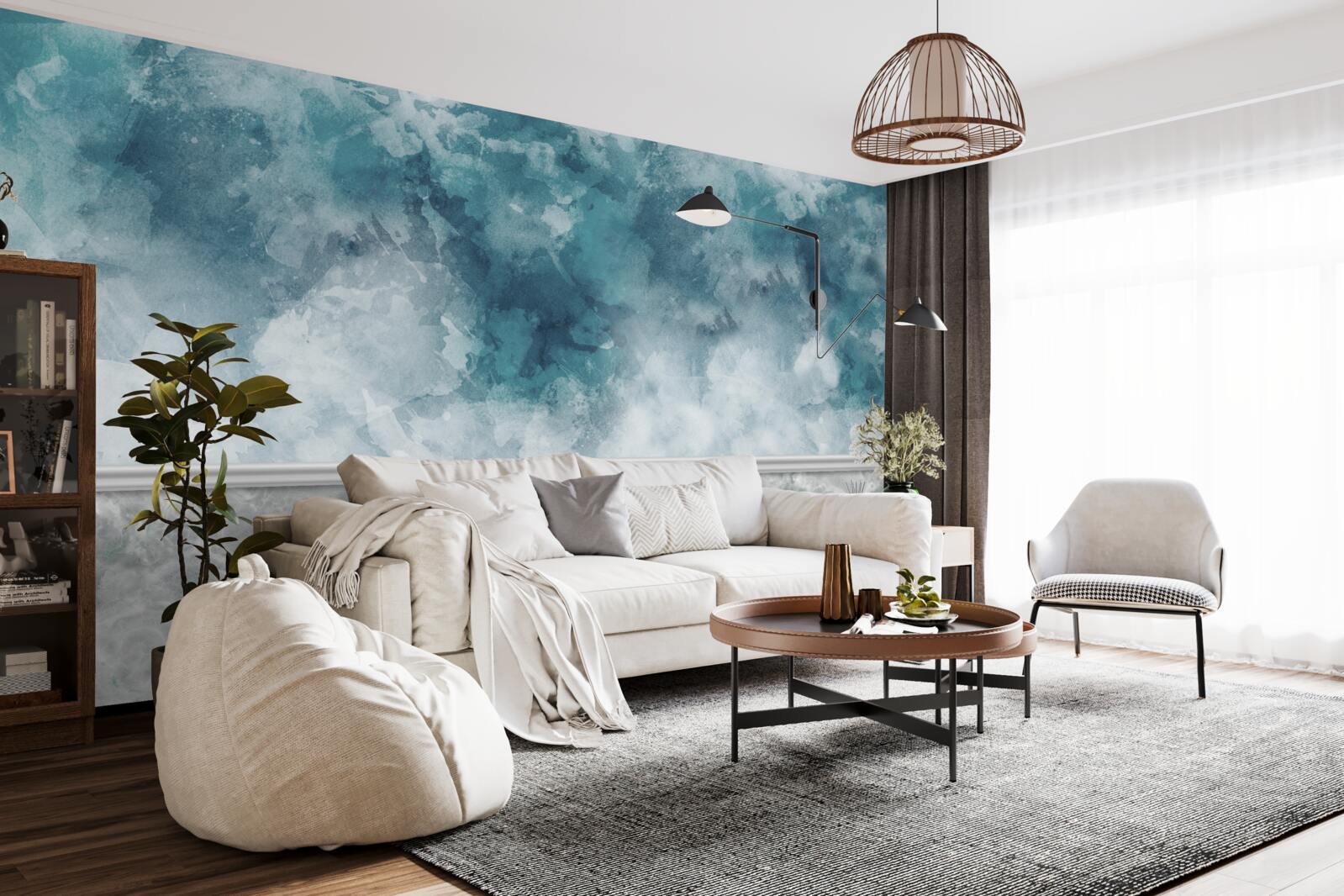 Fototapet fundal albastru cu blur