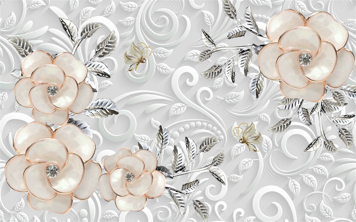 Fototapet trandafiri crem