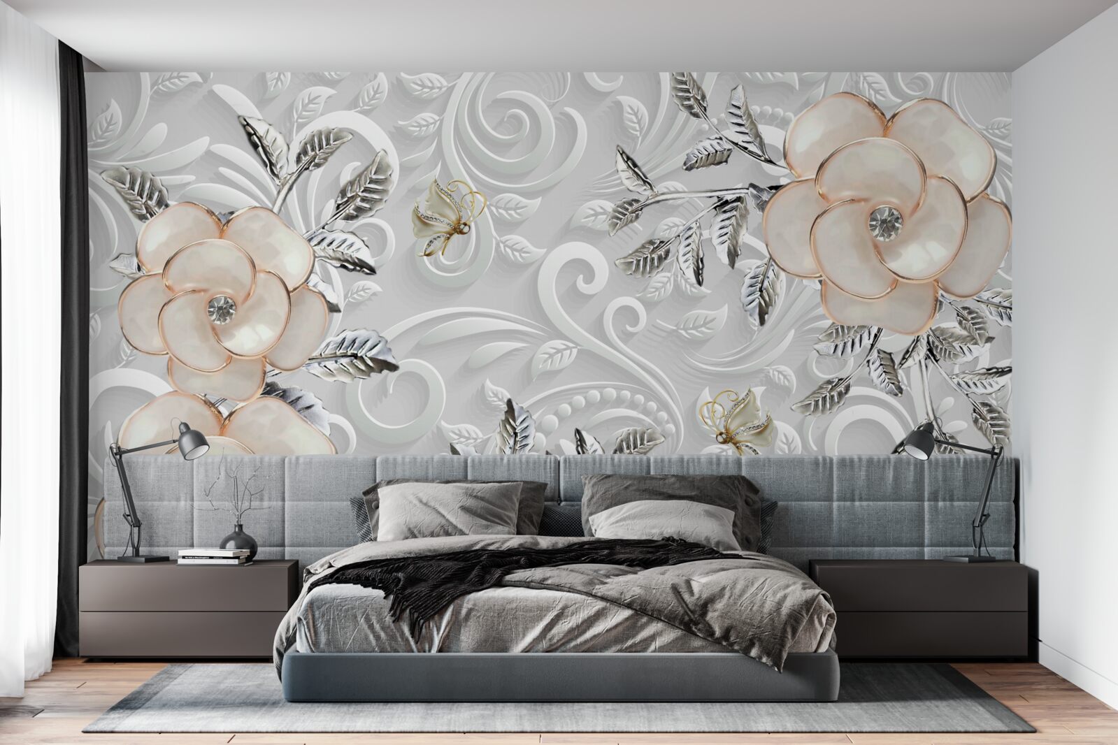 Fototapet trandafiri crem