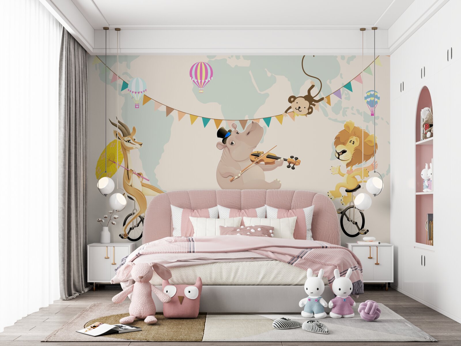 Fototapet animalele călătoresc pe monocicluri