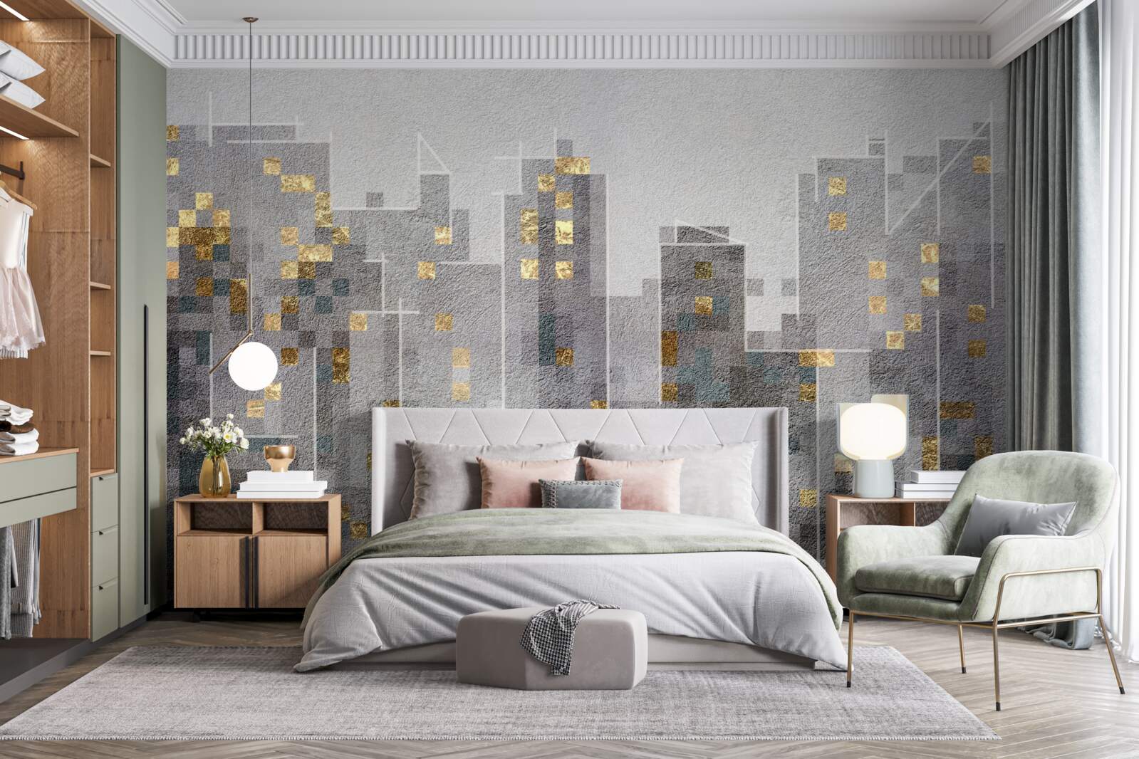 Fototapet contururi de zgârie-nori