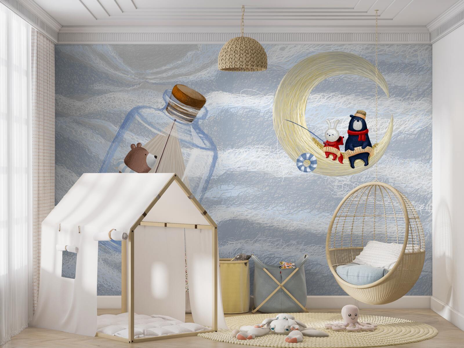 Fototapet animale lunare și de sticlă