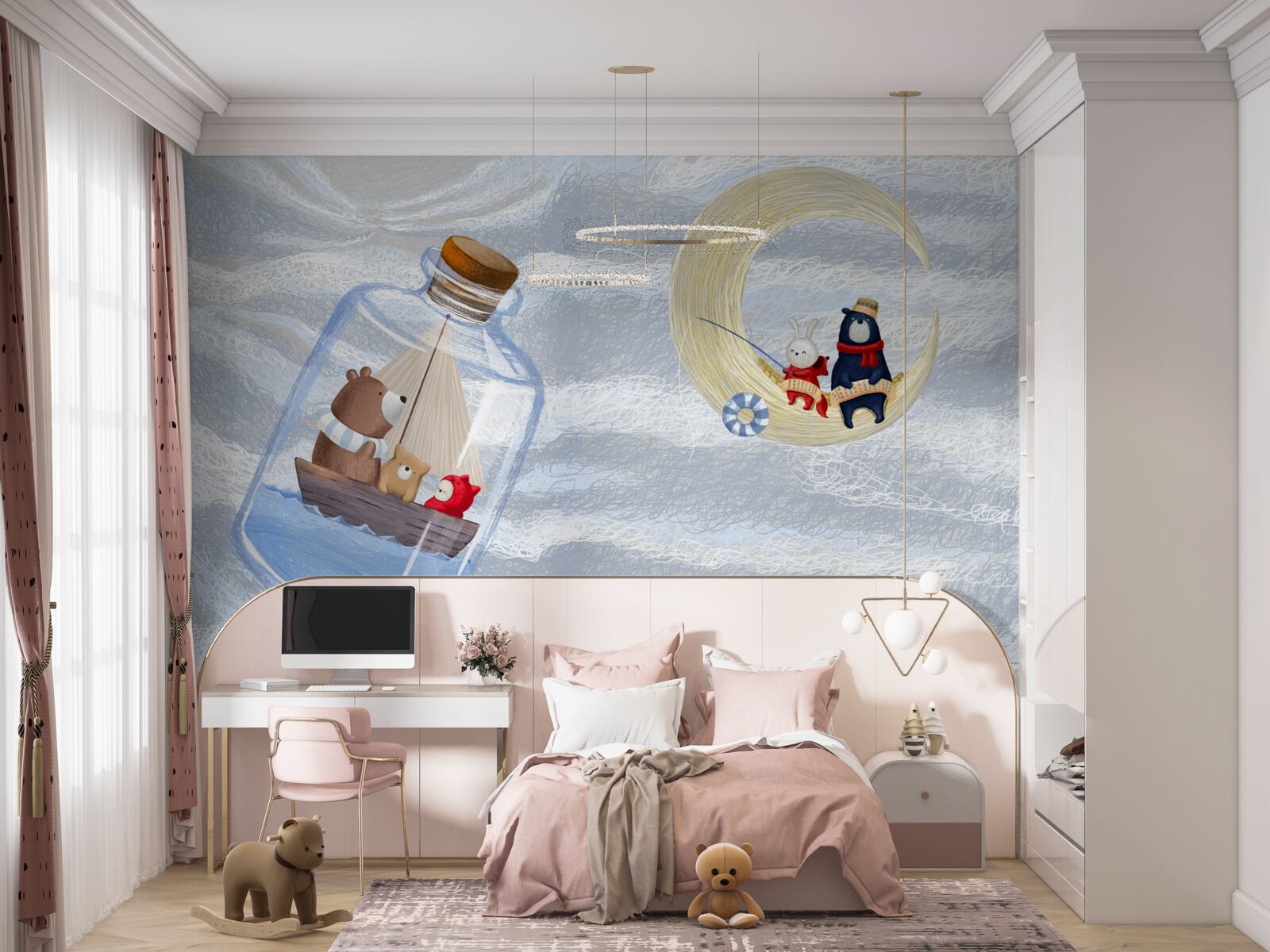 Fototapet animale lunare și de sticlă