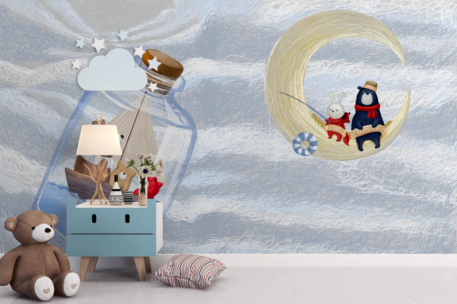 Fototapet animale lunare și de sticlă