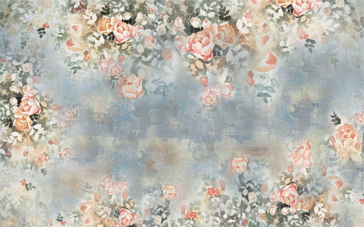 Fototapet fundal floral pentru lenjerie de pat