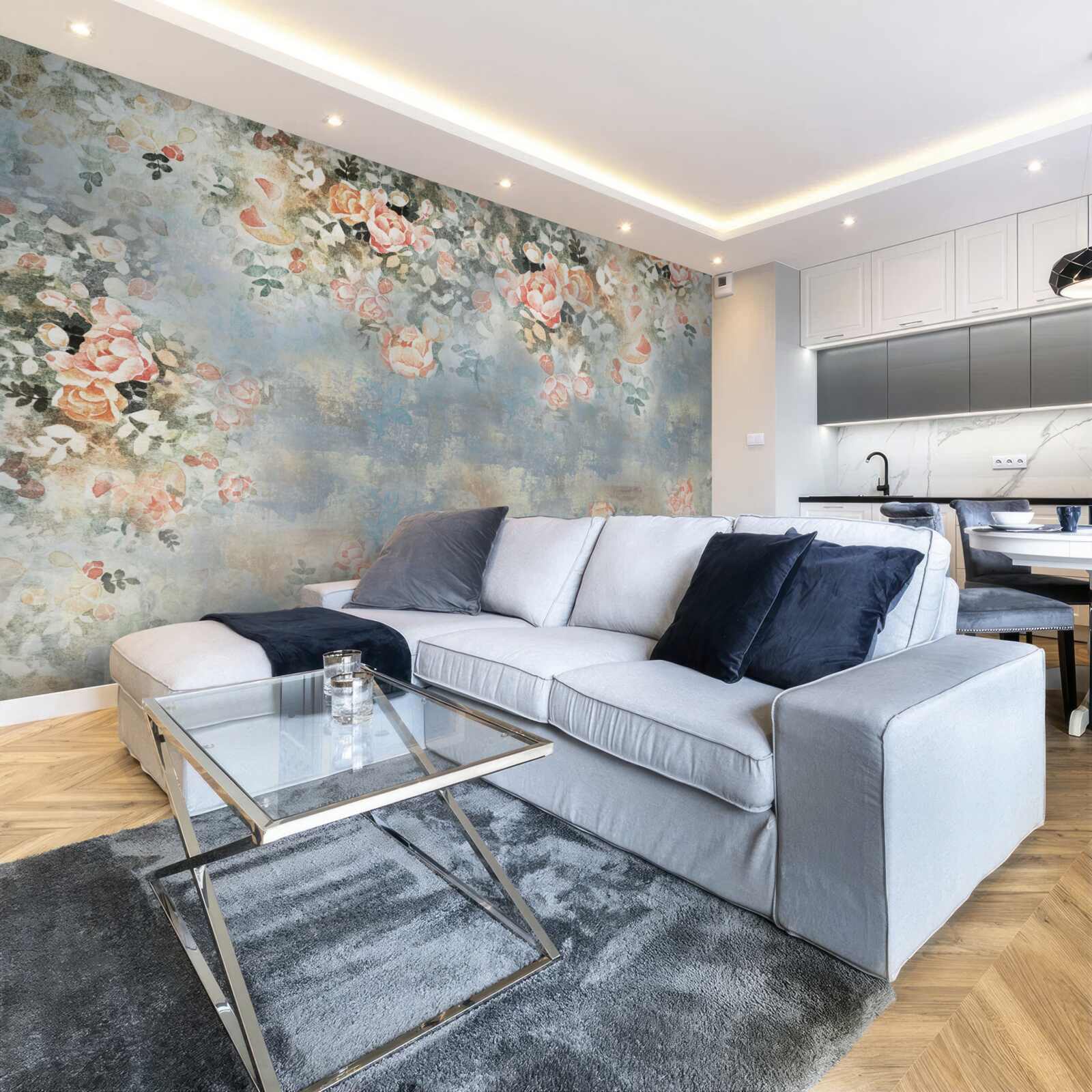 Fototapet fundal floral pentru lenjerie de pat