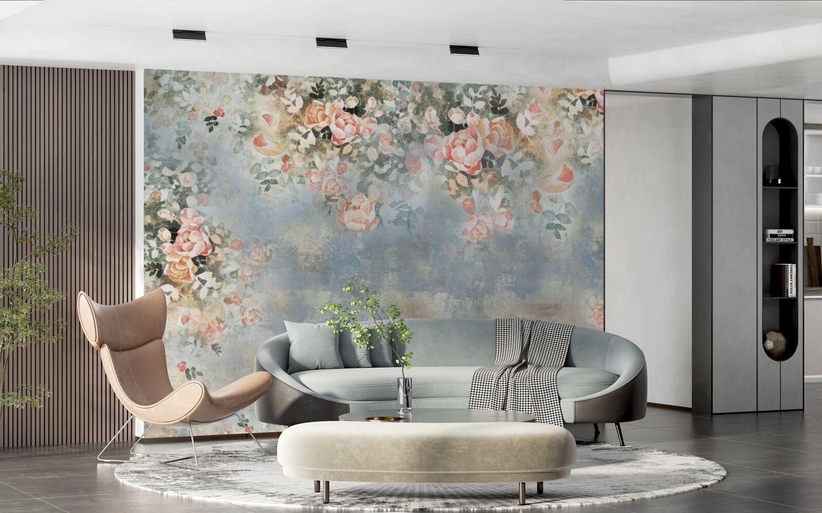 Fototapet fundal floral pentru lenjerie de pat