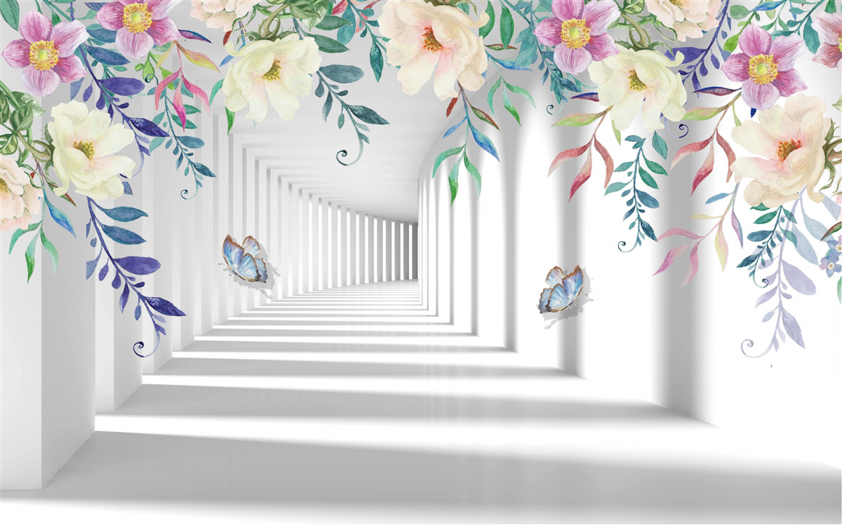 Fototapet plante de-a lungul coridorului lung