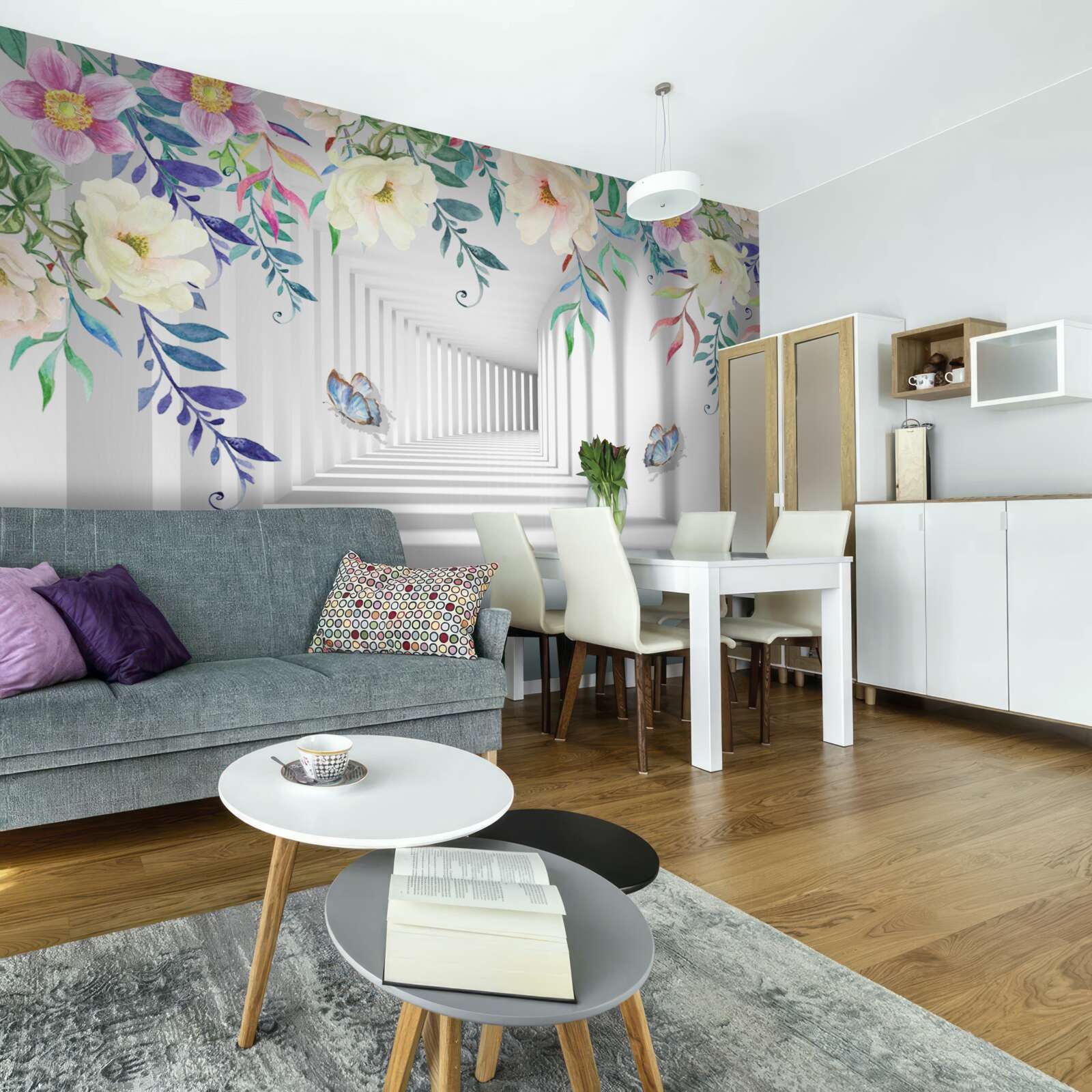 Fototapet plante de-a lungul coridorului lung