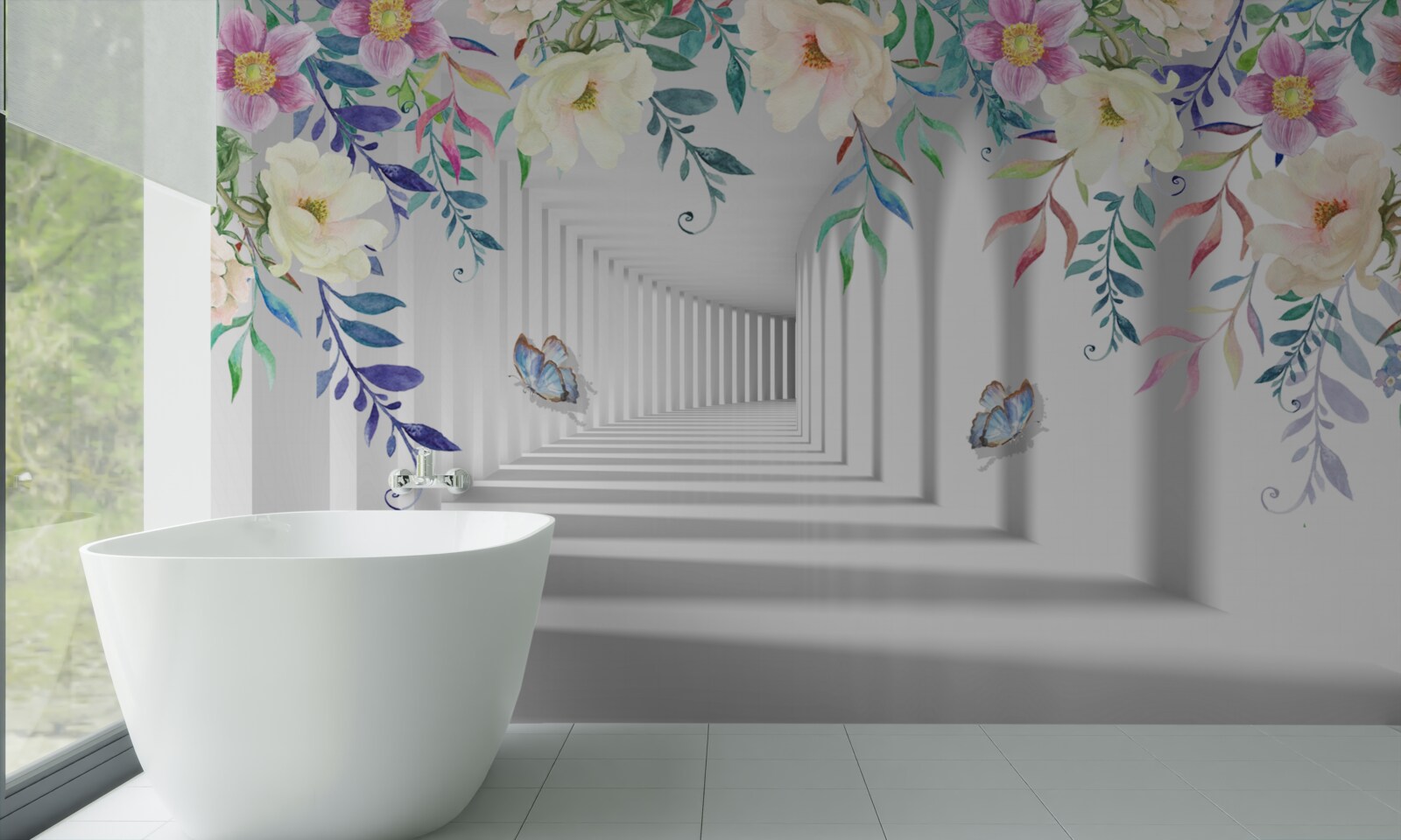 Fototapet plante de-a lungul coridorului lung