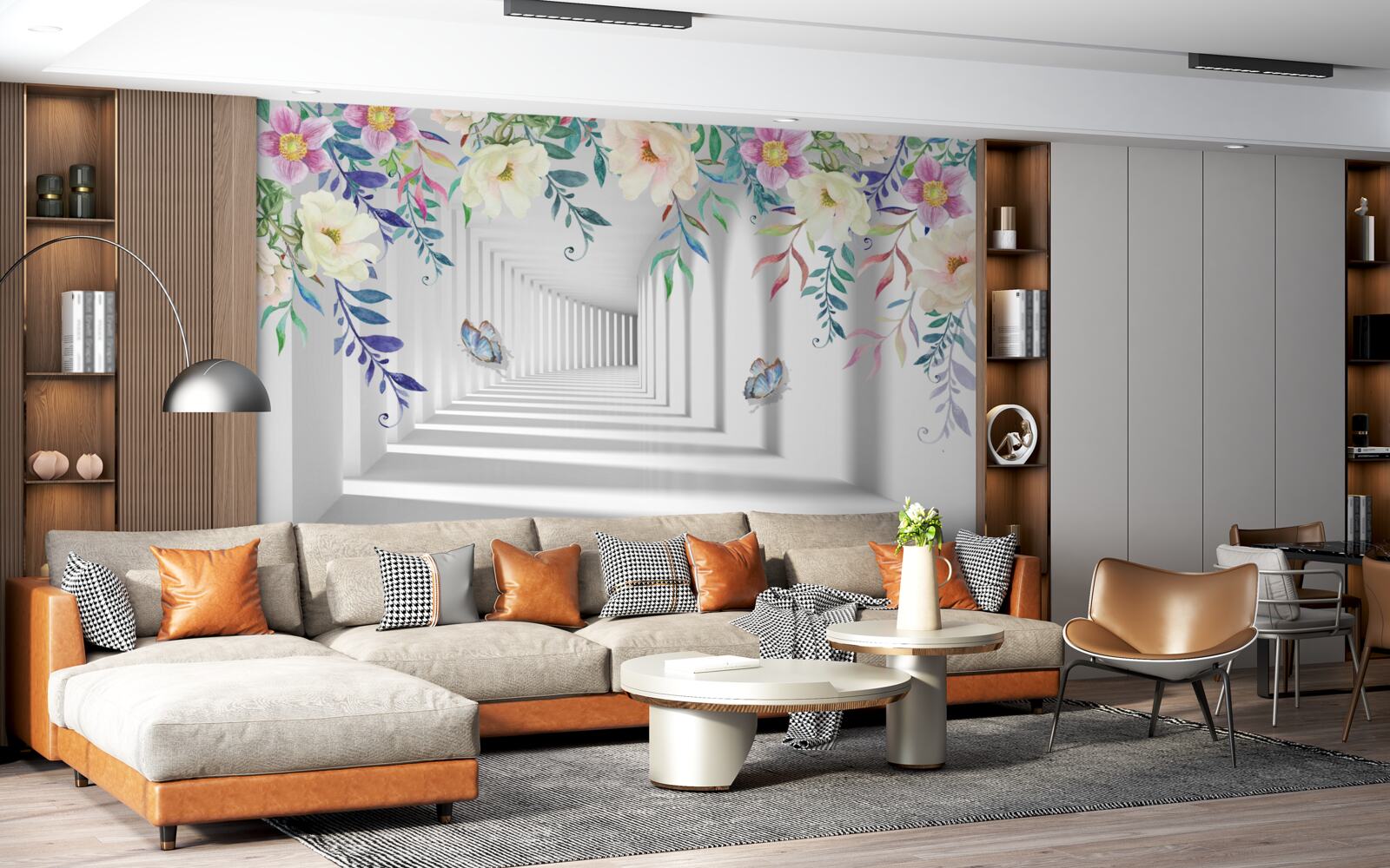 Fototapet plante de-a lungul coridorului lung