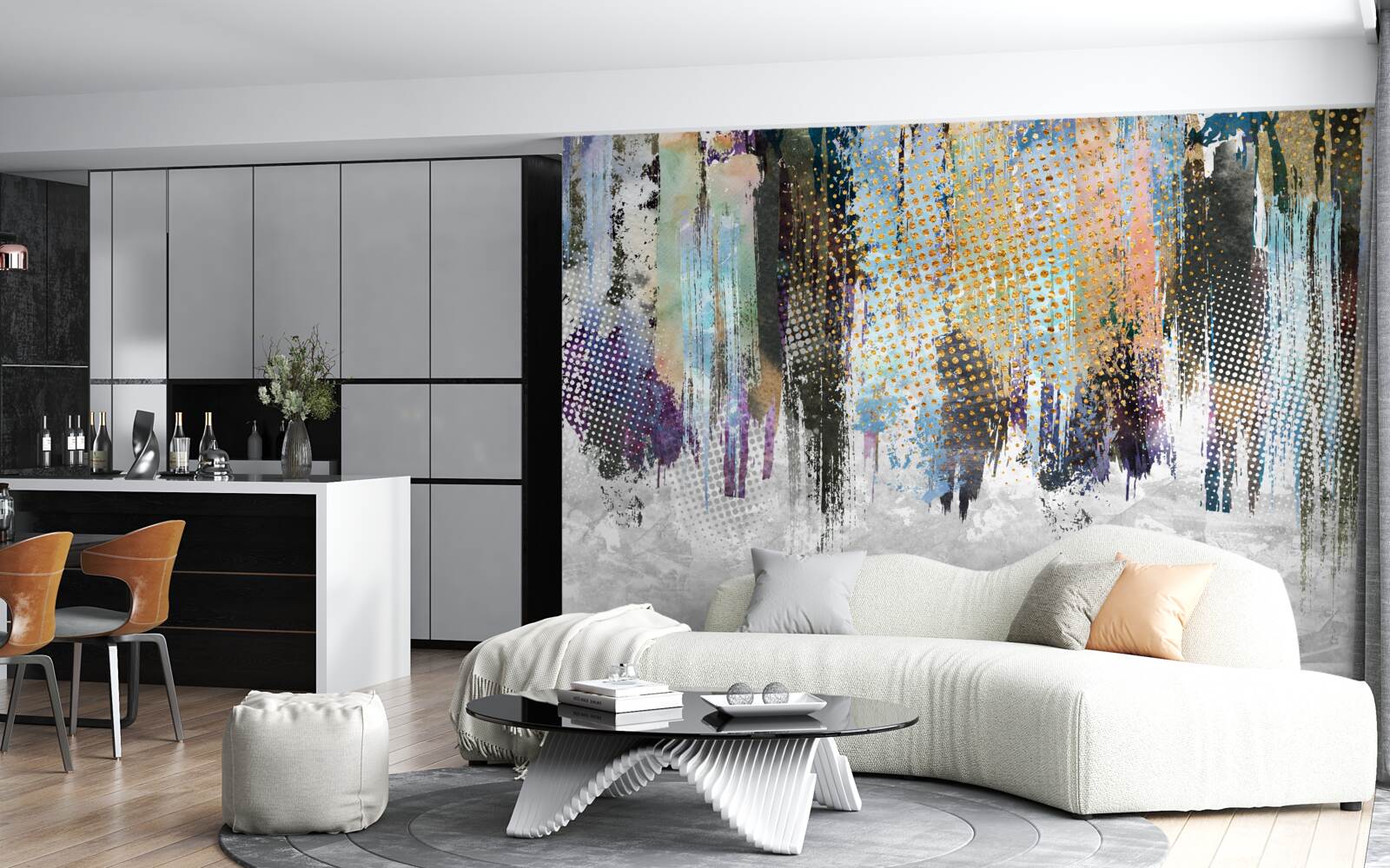 Fototapet design interior decorativ într-un stil pitoresc