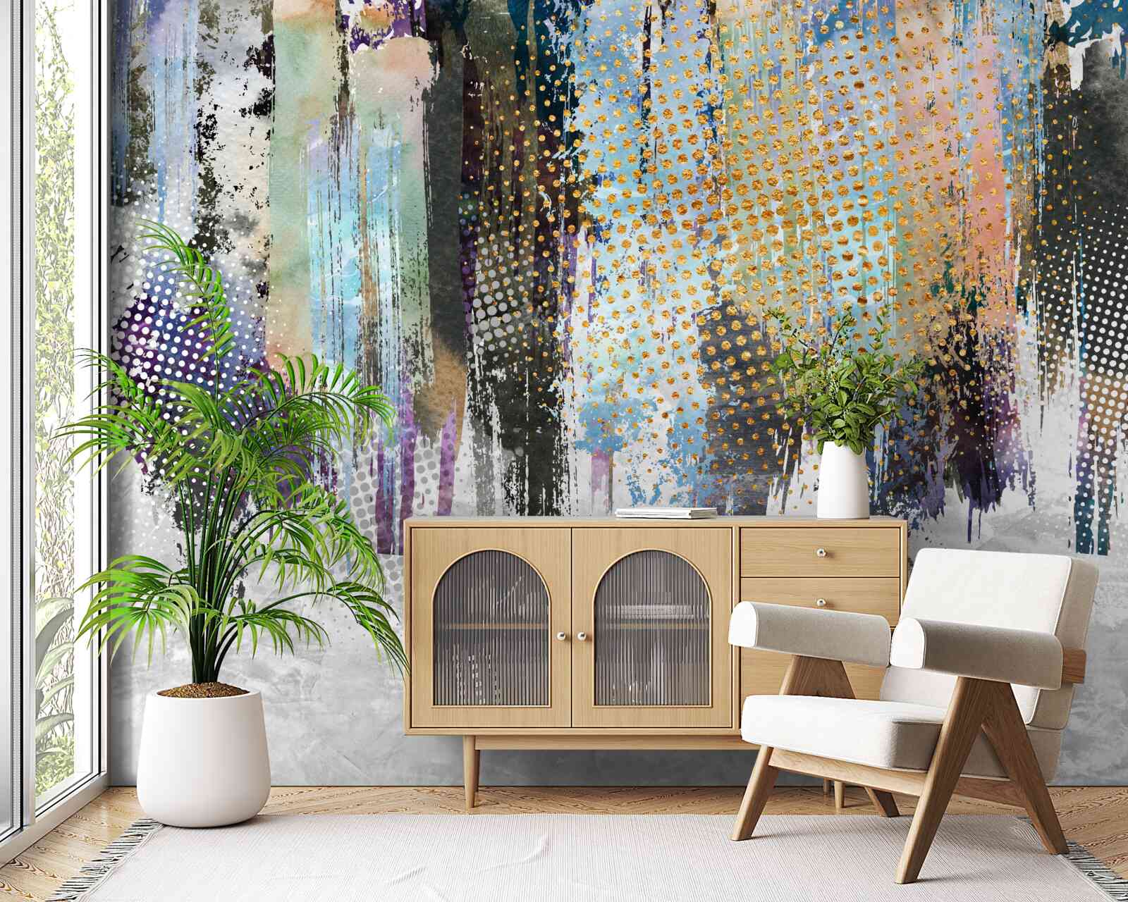 Fototapet design interior decorativ într-un stil pitoresc