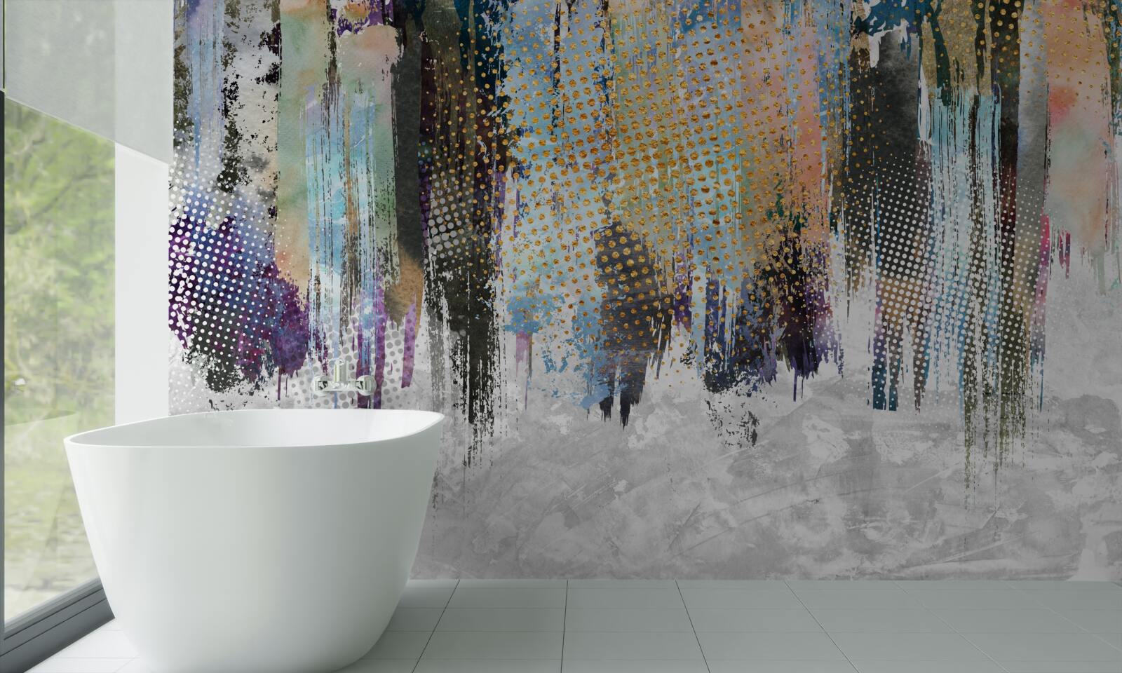 Fototapet design interior decorativ într-un stil pitoresc