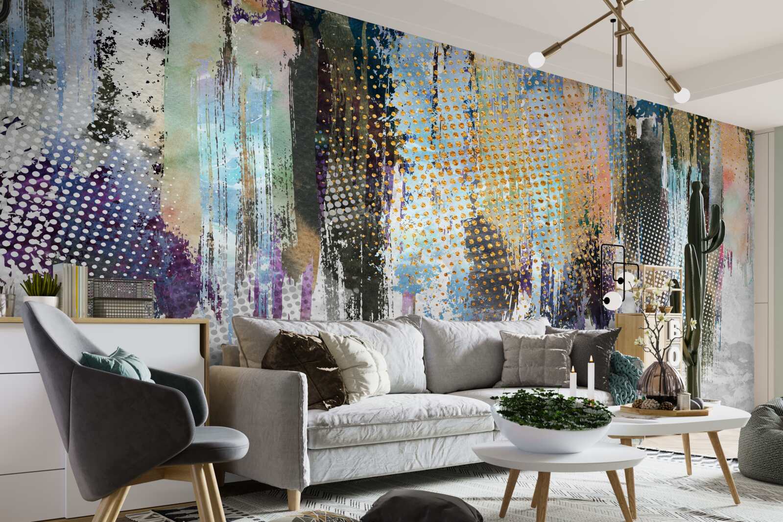 Fototapet design interior decorativ într-un stil pitoresc