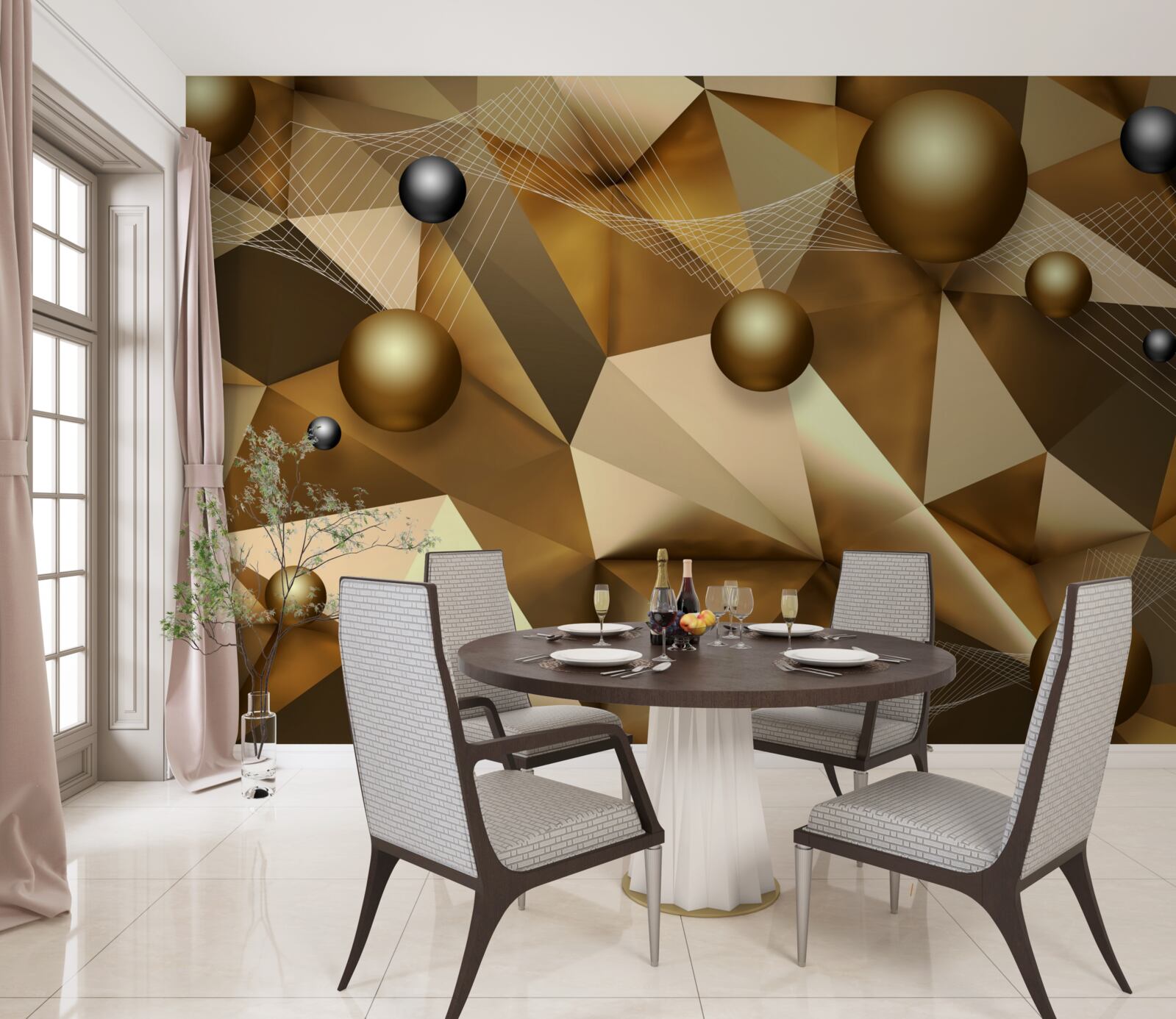 Fototapet sfere și forme geometrice