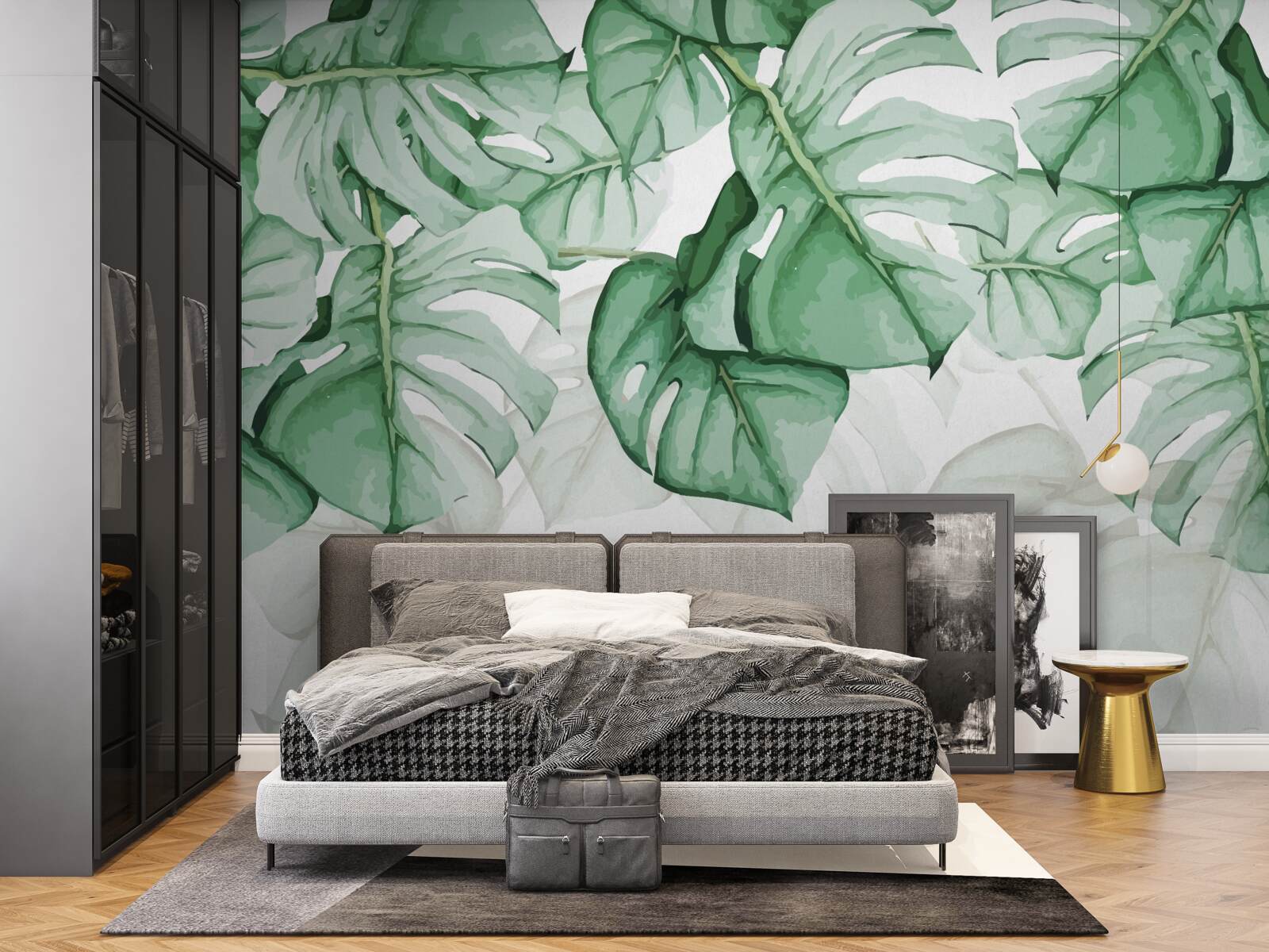 Fototapet frunze mari de smarald