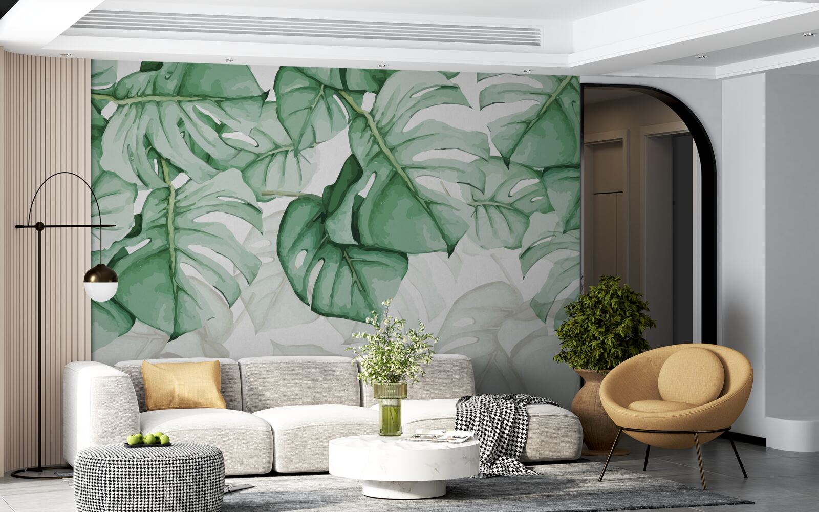 Fototapet frunze mari de smarald