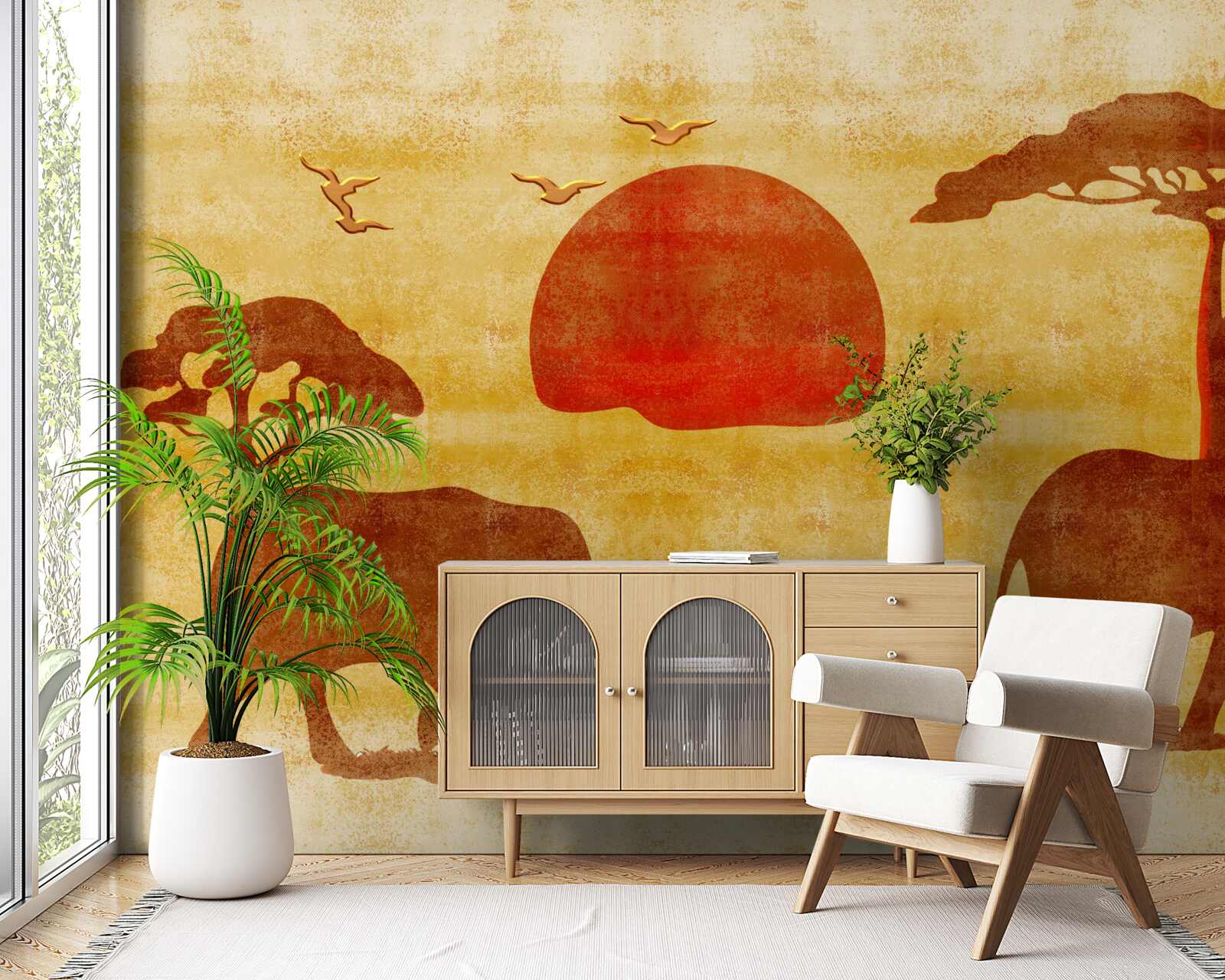 Fototapet familia elefanților africani