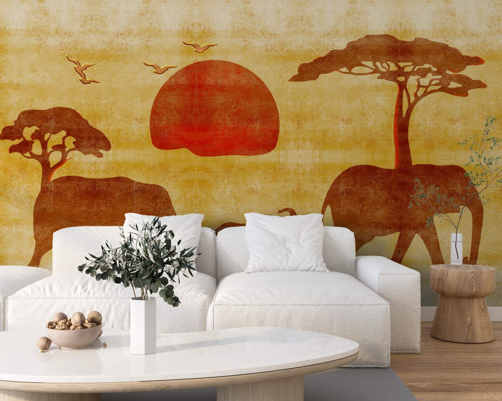 Fototapet familia elefanților africani