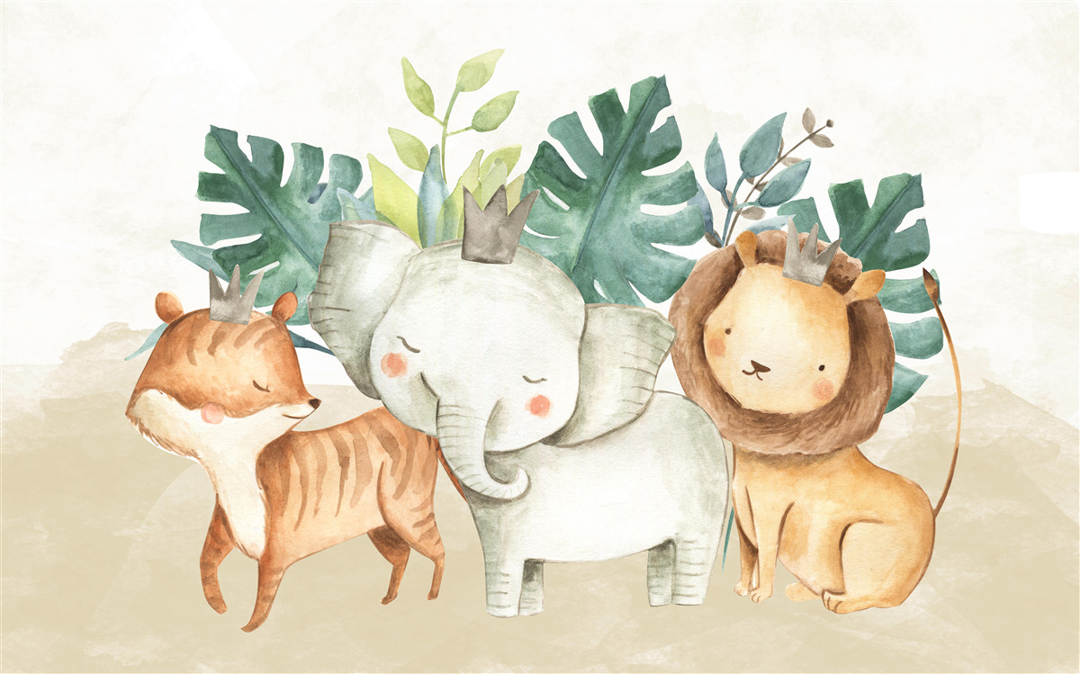 Fototapet animale alături de plante