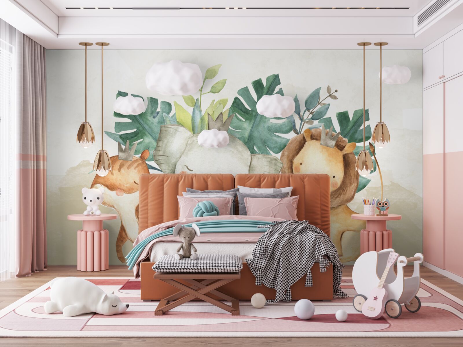 Fototapet animale alături de plante