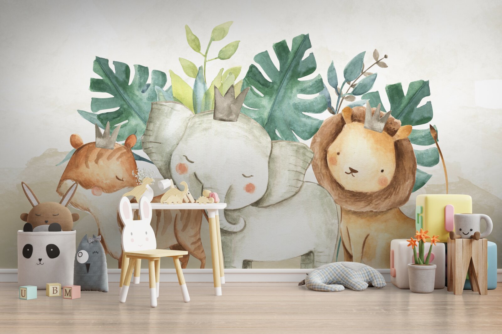 Fototapet animale alături de plante