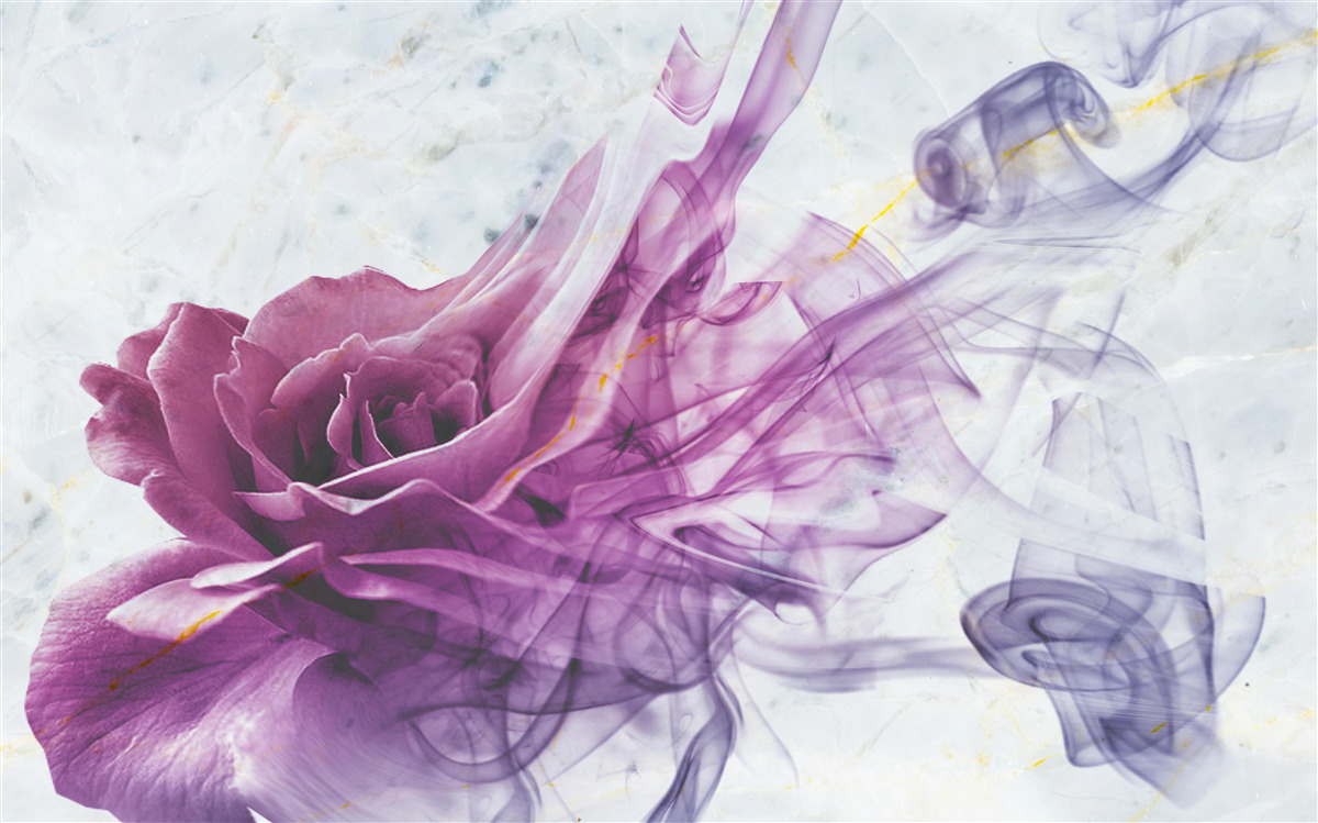 Fototapet ceață dintr-o floare violetă