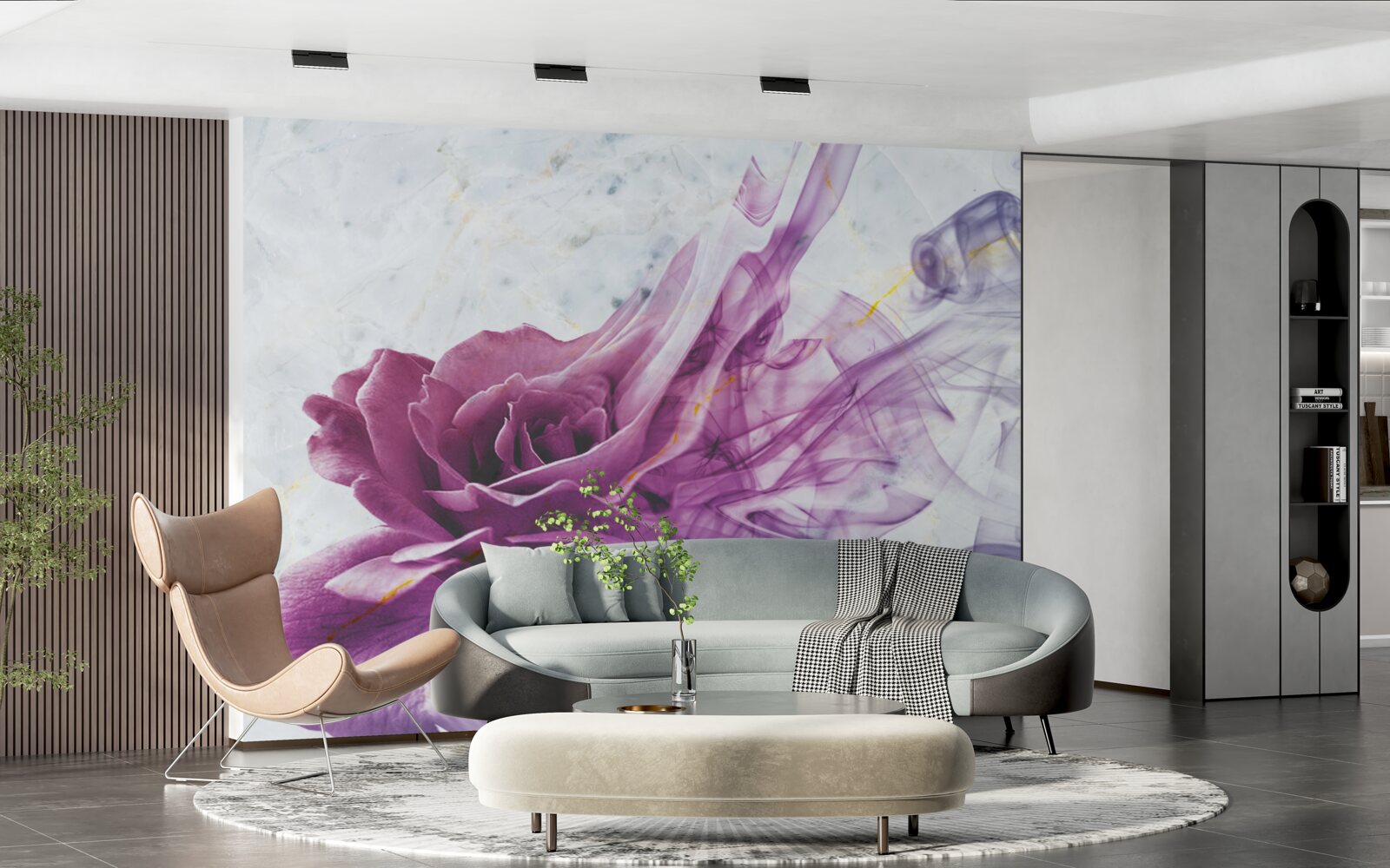 Fototapet ceață dintr-o floare violetă