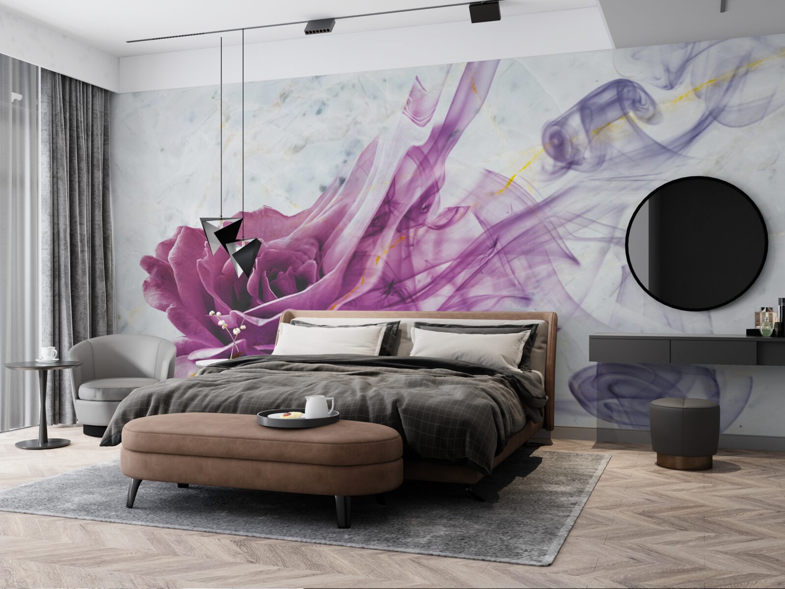 Fototapet ceață dintr-o floare violetă